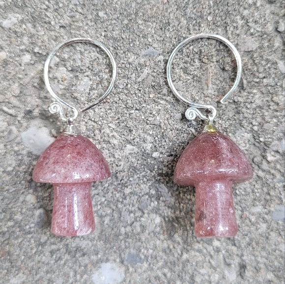 Sterling Silver Mushroom Earrings NWOT - Picture 2 of 3